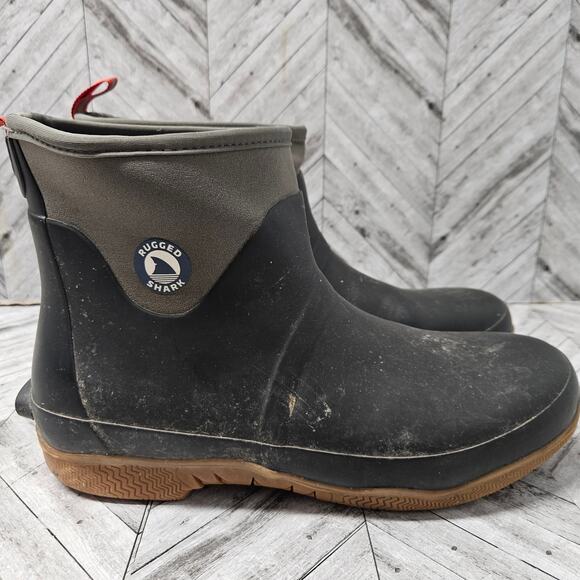 RUGGED SHARK Fishing Boots Mens 12 GREAT WHITE NEO Mid-Height Deck Boot - Picture 1 of 8